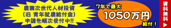 青年就農給付金　４月からスタート！！